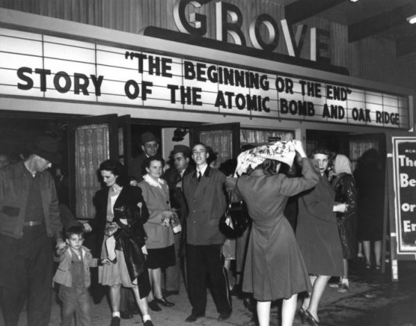 The movie "The Beginning or the End" shown at the Grove Theater. (Photo by Ed Westcott)