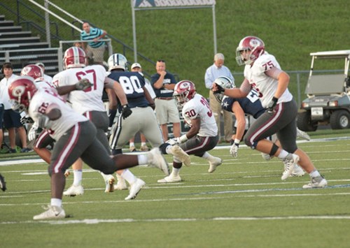 The Oak Ridge offense is pictured above at Farragut on Friday, Sept. 8, 2017. (Photo by Luther Simmons)