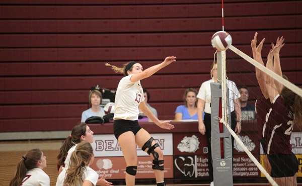 Pictured above during a 3-0 district win at Bearden on Thursday, Sept. 7, 2017, is Oak Ridge senior Olivia Milloway (13). (Photo by Luther Simmons) 