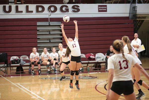 Pictured above during a 3-0 district win at Bearden on Thursday, Sept. 7, 2017, is Oak Ridge freshman Paige Halcrow (17). (Photo by Luther Simmons) 