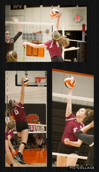 The Oak Ridge Lady Wildcats will play their last regular-season district game against Halls at home at Wildcat Arena on Senior Night, Tuesday, Sept. 19, 2017. Pictured above are seniors Emily Lawless (9), Reagan Dickens (4), and Olivia Milloway (13). (Photo courtesy Oak Ridge High School Volleyball)