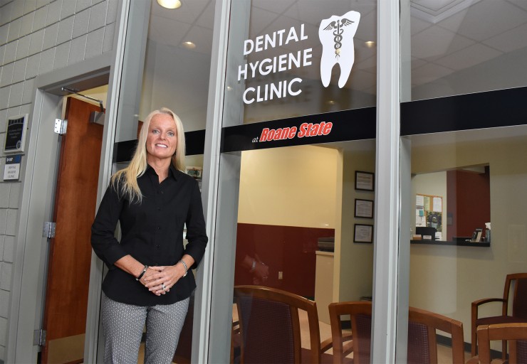 Roane State Community College Associate Professor Melinda Gill, director of the college’s highly regarded dental hygiene program, stands outside the dental hygiene clinic, located in the Coffey/McNally Building on the Oak Ridge branch campus. (Photo by Roane State)