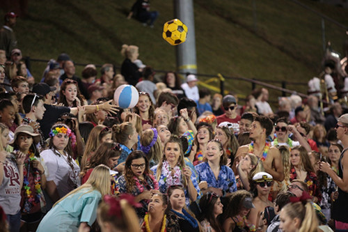 The Oak Ridge High School student section is pictured above at Jack Armstrong Stadium during the football game against Karns on Blankenship Field on Friday, Sept. 29, 2017. (Photo by Luther Simmons)