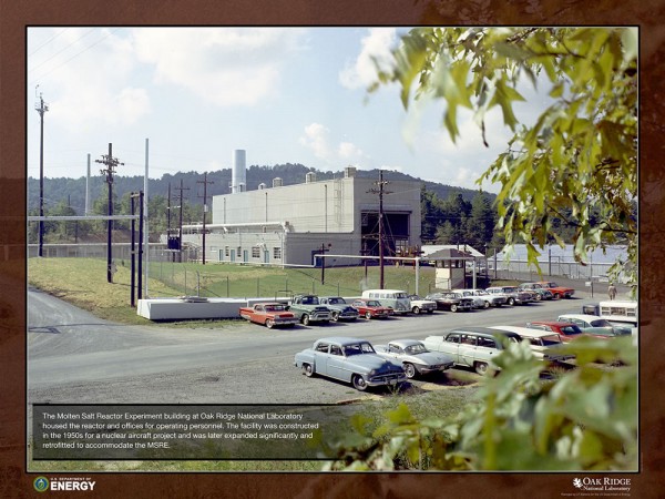 The Molten Salt Reactor Experiment building at Oak Ridge National Laboratory housed the reactor and offices for operating personnel. The facility was constructed in the 1950s for a nuclear aircraft project and was later expanded significantly and retrofitted to accommodate the MSRE. (Photo courtesy U.S. Department of Energy/Oak Ridge National Laboratory)
