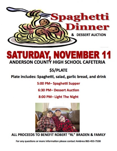 Robert RL Braden Spaghetti Supper Flyer