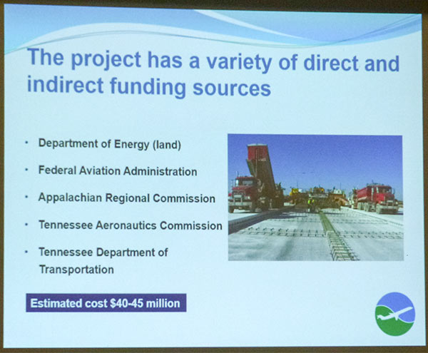 Image from a Billy Stair presentation on the Oak Ridge Airport project to Roane County officials at the Roane County Courthouse in Kingston on Thursday, Dec. 7, 2017.