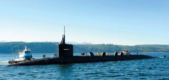 The Ohio-class ballistic submarine USS Alabama returns to Naval Base Kitsap from a deterrent patrol. The Alabama is one of 14 Ohio-class submarines that are armed with the W88 nuclear warhead. (Photo courtesy National Nuclear Security Administration)