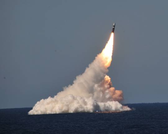 A Trident II D5 missile test launch (Photo courtesy National Nuclear Security Administration)