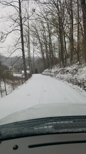 A view of a snow-covered road in Anderson County on Tuesday Jan. 16, 2018. (Photo by Anderson County Sheriff's Department)