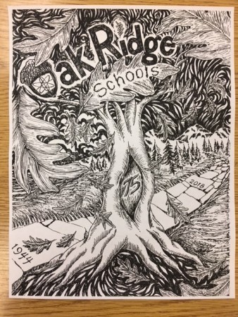 The Oak Ridge Public Schools Education Foundation is planning to publish a commemorative book to mark the 75th anniversary of Oak Ridge Schools, complete with color photos, stories, and memories as told by teachers and alumni from each class from 1944 to 2018. The book's cover art is by Jim Dodson. (Submitted image)
