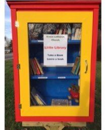 Grace Evangelical Lutheran Church of Oak Ridge has installed a Little Free Library for the Oak Ridge community, located on the west side of the church. The Little Free Library has a shelf each for children, youth, and adults.