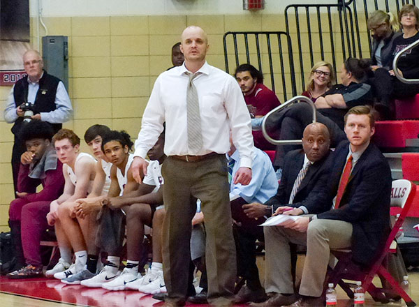 Oak Ridge Coach Aaron Green during a District 3-AAA semifinal game against Anderson County at Halls on Friday, Feb. 16, 2018. (Photo by John Huotari/Oak Ridge Today)