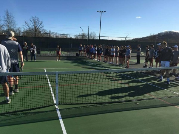Oak Ridge High School tennis team introductions (Photo submitted by David Bowman)