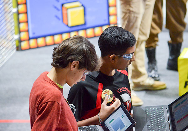 After a regional alliance win at the University of Tennessee in Knoxville on Saturday, March 24, 2018, the Secret City Wildbots robotics team of Oak Ridge, Team 4265, is headed to the World Finals in Houston in April. (Photo by Sara Agle)