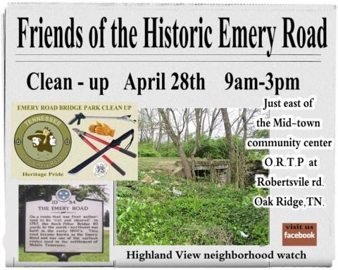 Friends of the Historic Emery Road Cleanup April 28 2018