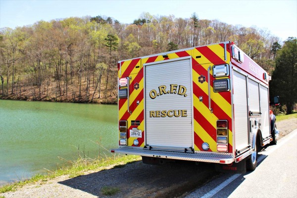 Two Oak Ridge Fire Department swimmers rescued a man who had fallen out of a canoe near Clark Center Park in south Oak Ridge on Thursday afternoon, April 12, 2018, authorities said. (Photo courtesy City of Oak Ridge/Oak Ridge Fire Department)