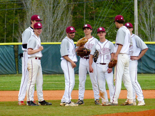 The Oak Ridge Wildcats are pictured above in the infield during a 9-1 win over Campbell County at Bobby Hopkins Park in Oak Ridge on Tuesday, April 24, 2018. (Photo by John Huotari/Oak Ridge Today)