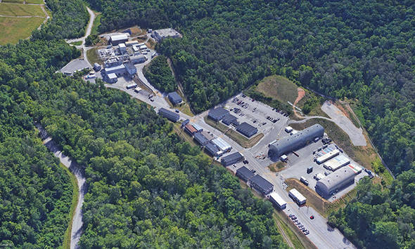 An aerial view of the Transuranic Waste Processing Center in Oak Ridge, where the final drums of legacy transuranic waste stored at Oak Ridge National Laboratory will be processed before shipment to the Waste Isolation Pilot Plant in New Mexico for permanent disposal. (Photo courtesy U.S. Department of Energy Office of Environmental Management)