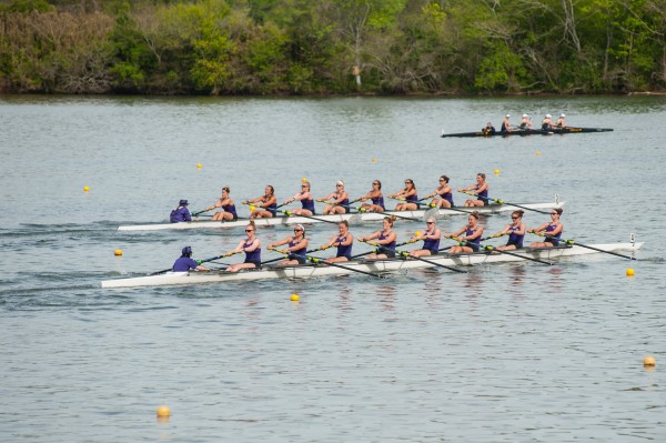 Kansas State competed in the SIRA Championship Regatta on the Clinch River (Melton Hill Lake) in Oak Ridge on Saturday, April 21, 2018. The Wildcats will also race in the 2018 Big 12 Rowing Championships in Oak Ridge on Saturday, May 12, and Sunday, May 13, 2018. (Photo by Julio Culiat)