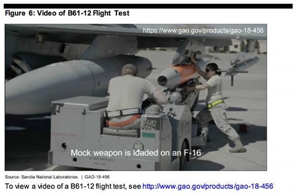 Image from U.S. Government Accountability Office report in May 2018 on B61-12 Nuclear Bomb.
