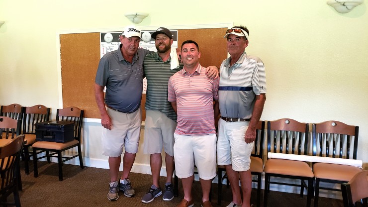 Finishing second in the recent fundraising golf tournament for the Roane State men’s and women’s golf squads were, from left, Gary Mullins, Jay Mullins, Caleb Mullins, and Tim Mullins. (Photo courtesy Roane State Community College)