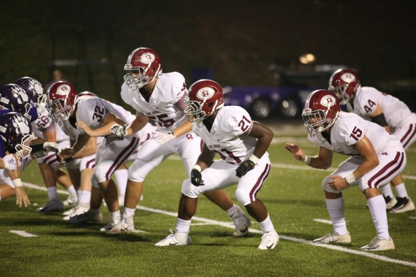 The Oak Ridge defensive lines up against Sevier County during a 41-13 win over the Smoky Bears on Friday, Sept. 21, 2018. (Photo by Barry Houchin)