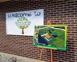 Ground was broken last Wednesday, Aug. 29, 2018, on a new inclusive playground for children of all abilities at South Clinton Park. (Photo via WYSH Radio in Clinton)