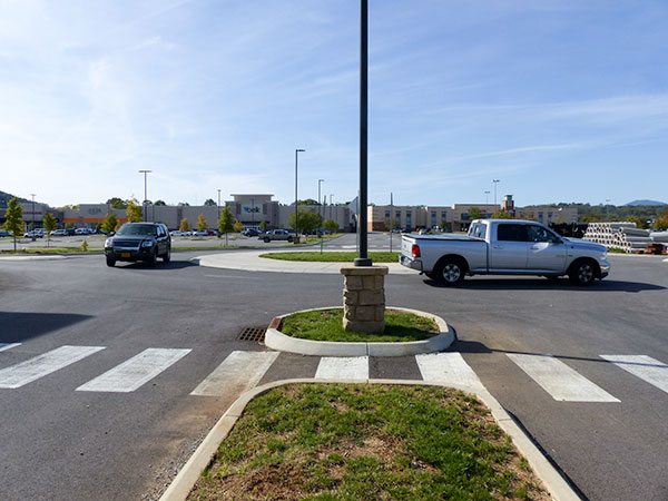 Pictured above on Tuesday, Oct. 23, 2018, is the view looking toward Belk and Cinemark Tinseltown from the access road that connects Rutgers Avenue to the roundabout at Main Street Oak Ridge. (Photo by John Huotari/Oak Ridge Today)