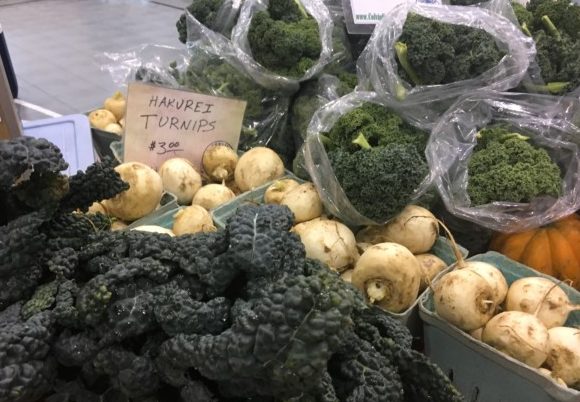 Locally grown produce is pictured above at the Winter Farmers' Market at St. Mary's School gym in Oak Ridge. (Photo courtesy Winter Farmers' Market)