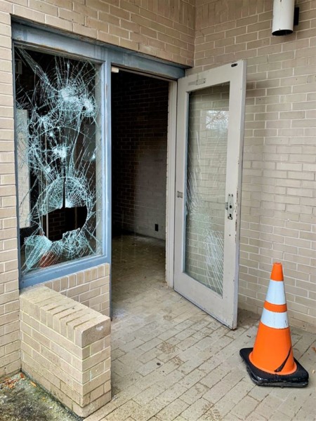 The former American Museum of Science and Energy building on South Tulane Avenue was recently vandalized, and it will cost the City of Oak Ridge several thousand dollars to re-secure the building, authorities said Thursday, Dec. 20, 2018. (Photo courtesy City of Oak Ridge/Oak Ridge Police Department)