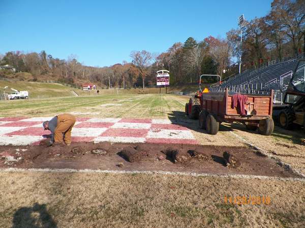 The high school football season is over, and renovation work started at Blankenship Field in November 2018. (Photo courtesy Oak Ridge Schools)