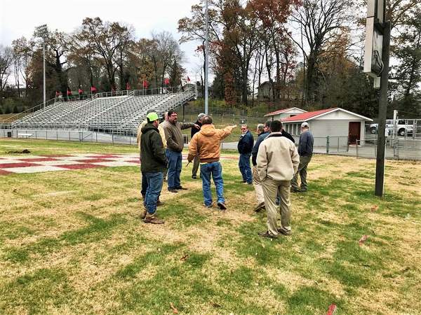 The high school football season is over, and renovation work started at Blankenship Field in November 2018. (Photo courtesy City of Oak Ridge)