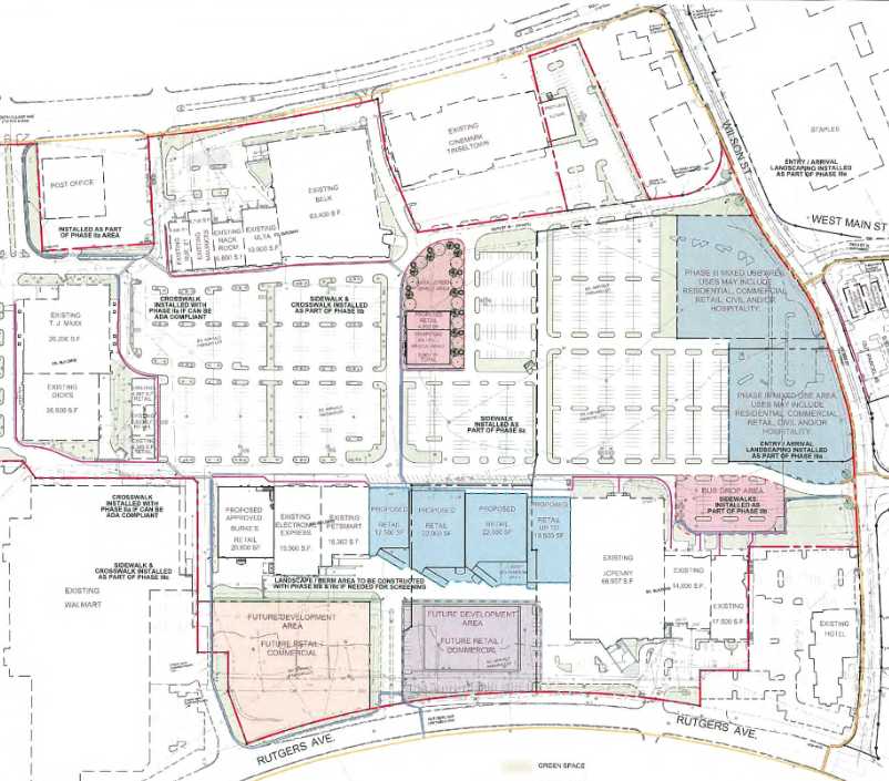 Most of Main Street Oak Ridge is pictured above in this proposed plan from November 2018.