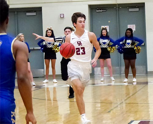 Oak Ridge sophomore forward Jeremy Miller (23) scored six points and pulled down 10 rebounds during an 82-65 win over Karns at Wildcat Arena on Tuesday, Dec. 4, 2018. (Photo by John Huotari/Oak Ridge Today)