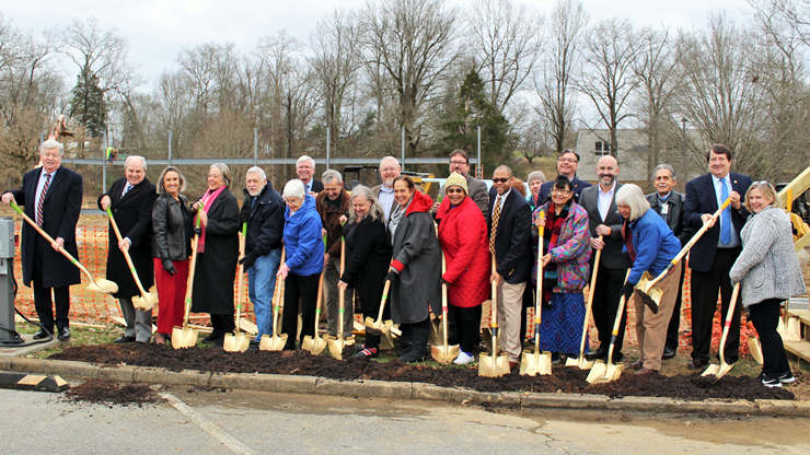 The City of Oak Ridge held ceremonial groundbreakings on Monday, Jan. 14, 2019, to celebrate the start of two major projects: the new Oak Ridge Preschool with Scarboro Park improvements and the new Oak Ridge Senior Center, pictured above. Construction activity is already under way at both sites, and the buildings are slated for completion later this year. (Photo courtesy City of Oak Ridge)