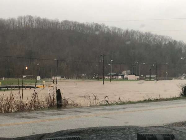 Flooding is pictured above at Arrowhead Park in Oliver Springs on Saturday, Feb. 23, 2019. (Photo by Oliver Springs Police Department)