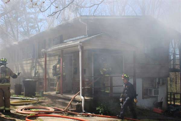 Four families were displaced by a fire in an apartment on Waddell Circle on Friday afternoon, March 22, 2019, the Oak Ridge Fire Department said. (Photo courtesy City of Oak Ridge/Oak Ridge Fire Department)