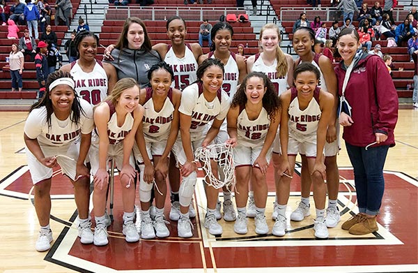 The Oak Ridge Lady Wildcats made it to the state basketball tournament for the third time in four years by beating Dobyns-Bennett 59-42 in a Class AAA sectional game at Wildcat Arena on Saturday, March 2, 2019. (Photo by John Huotari/Oak Ridge Today)