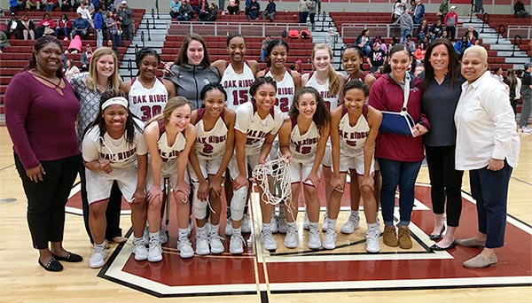 The Oak Ridge Lady Wildcats made it to the state basketball tournament for the third time in four years by beating Dobyns-Bennett 59-42 in a Class AAA sectional game at Wildcat Arena on Saturday, March 2, 2019. (Photo by John Huotari/Oak Ridge Today)